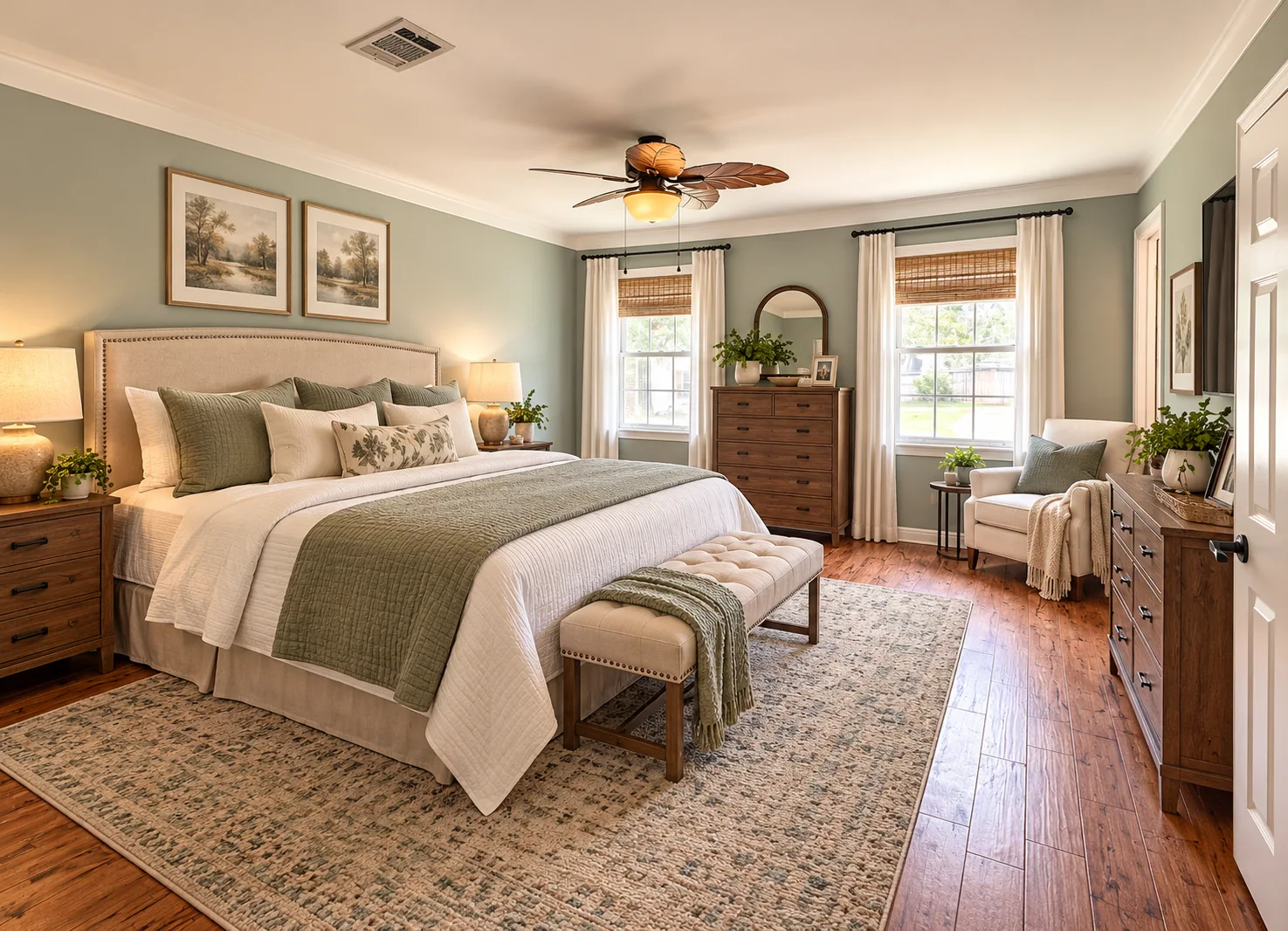 Virtually staged primary bedroom at 49 CR 178