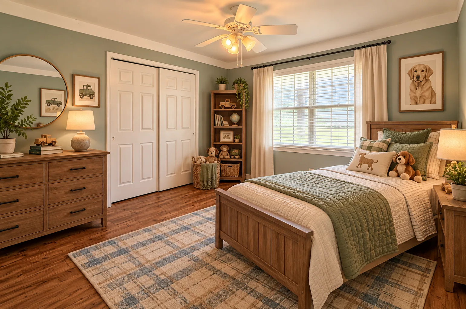 Virtually staged bedroom two at 49 CR 178