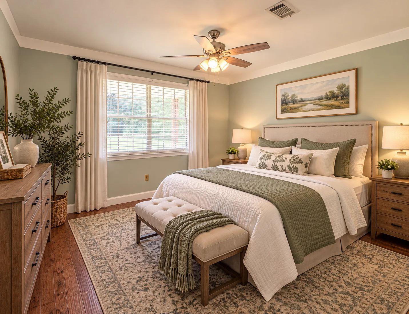 Virtually staged bedroom three at 49 CR 178