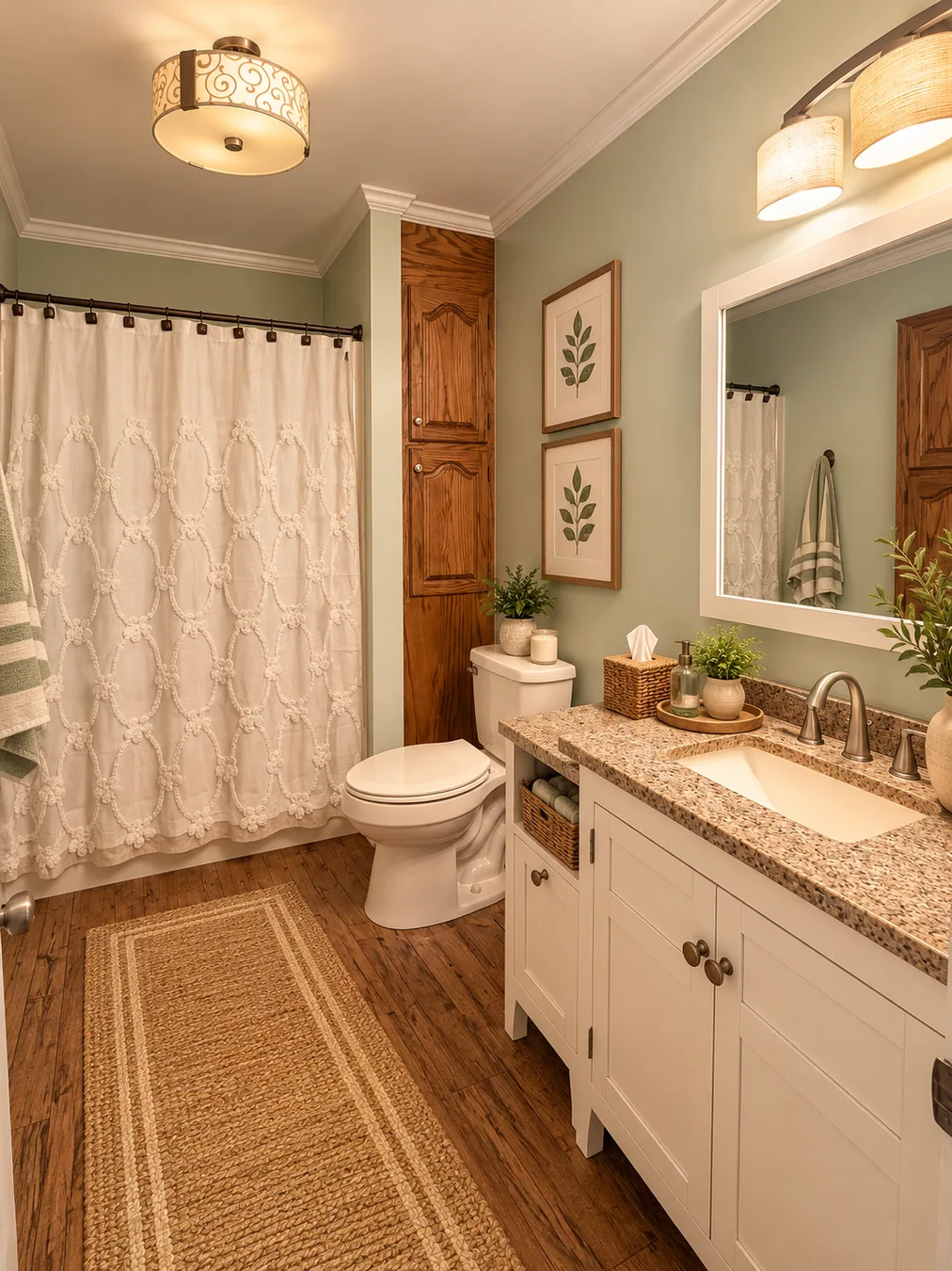 Virtually staged guest bathroom at 49 CR 178